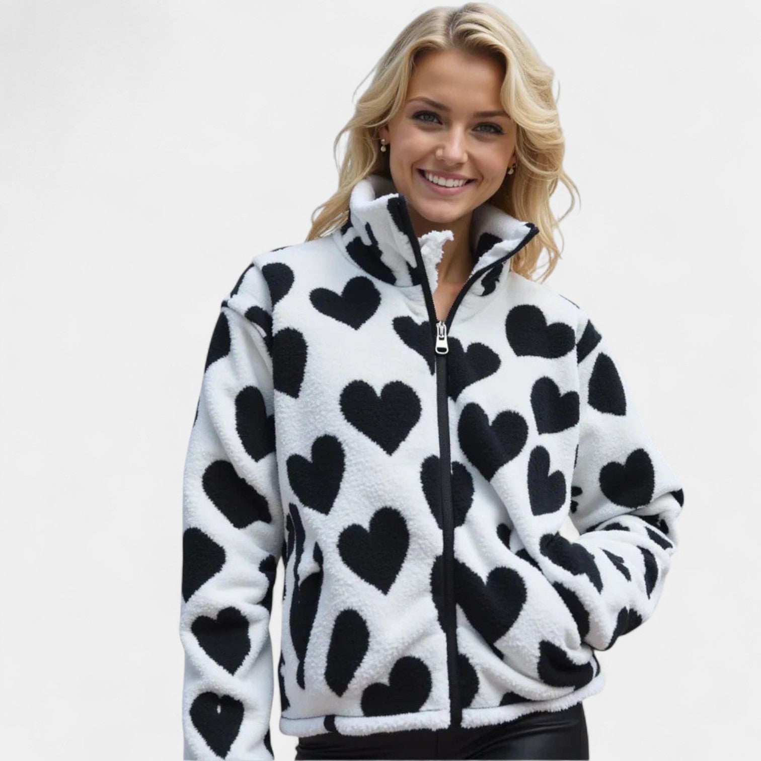MAITE | Abrigo reversible con corazones