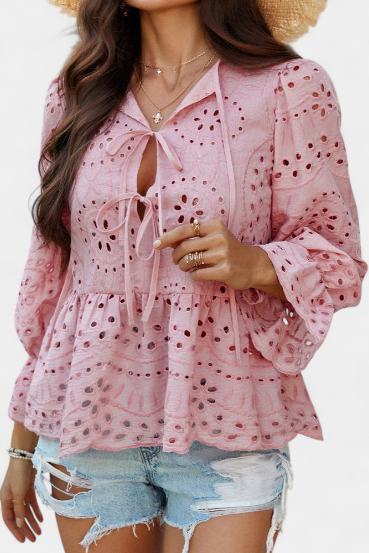 AGUSTINA | Blusa con encaje y corte amplio
