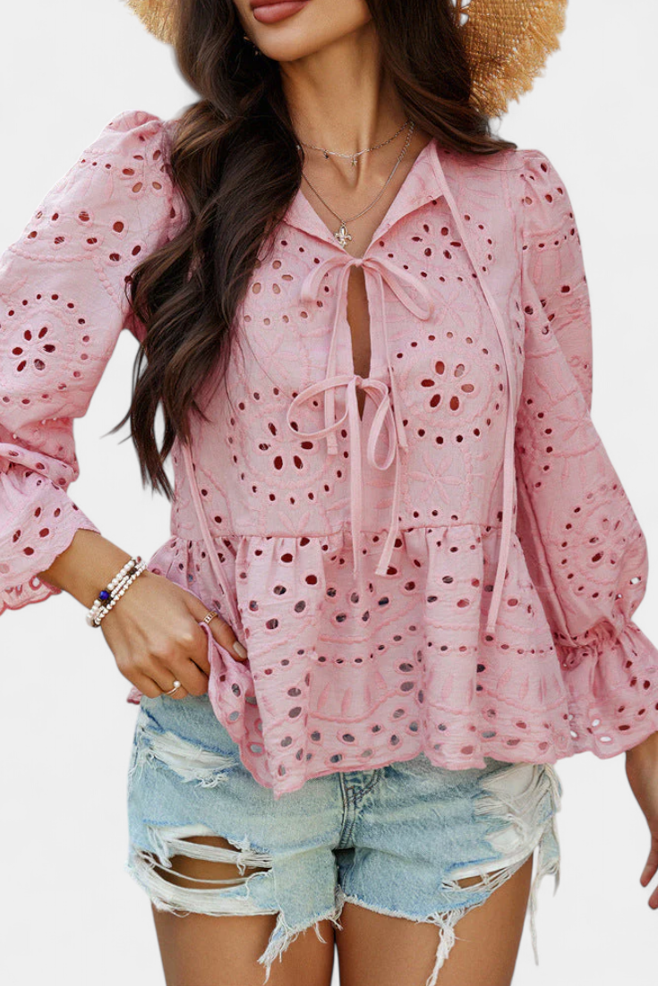 AGUSTINA | Blusa con encaje y corte amplio