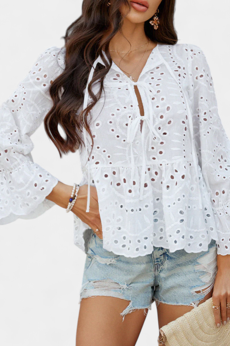 AGUSTINA | Blusa con encaje y corte amplio