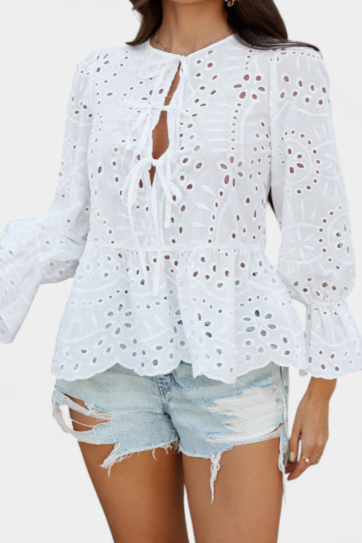 AGUSTINA | Blusa con encaje y corte amplio
