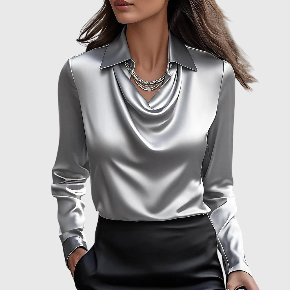 ISIDORA | Blusa con cuello drapeado