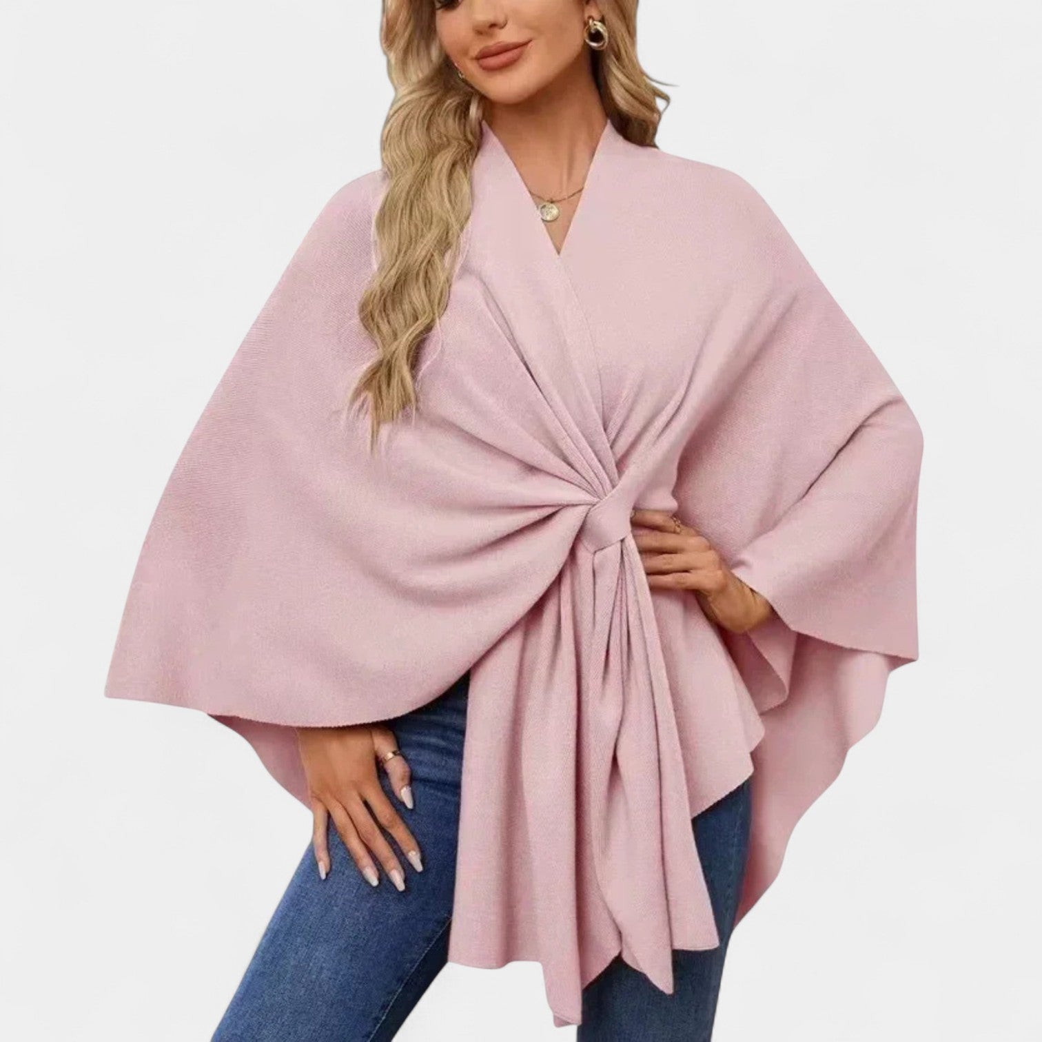 ANTONIA | Poncho con lazo drapeado