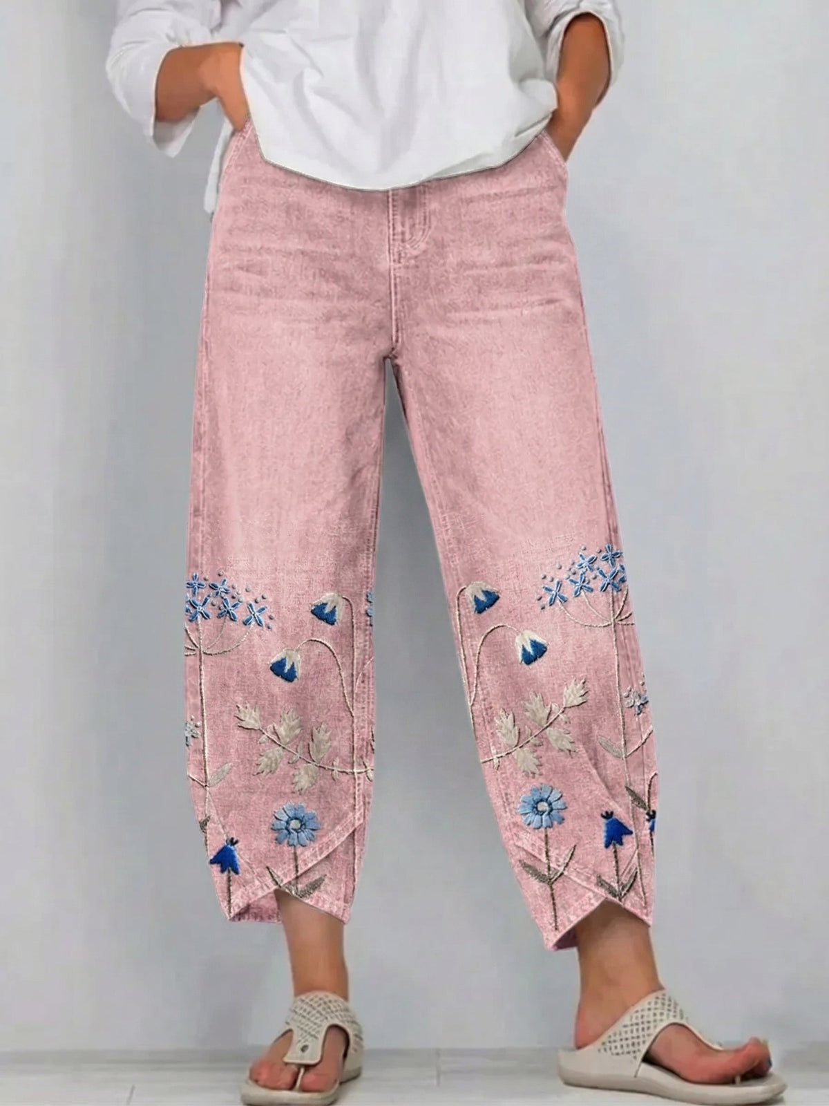 CAMILA | Pantalón holgado con detalle floral