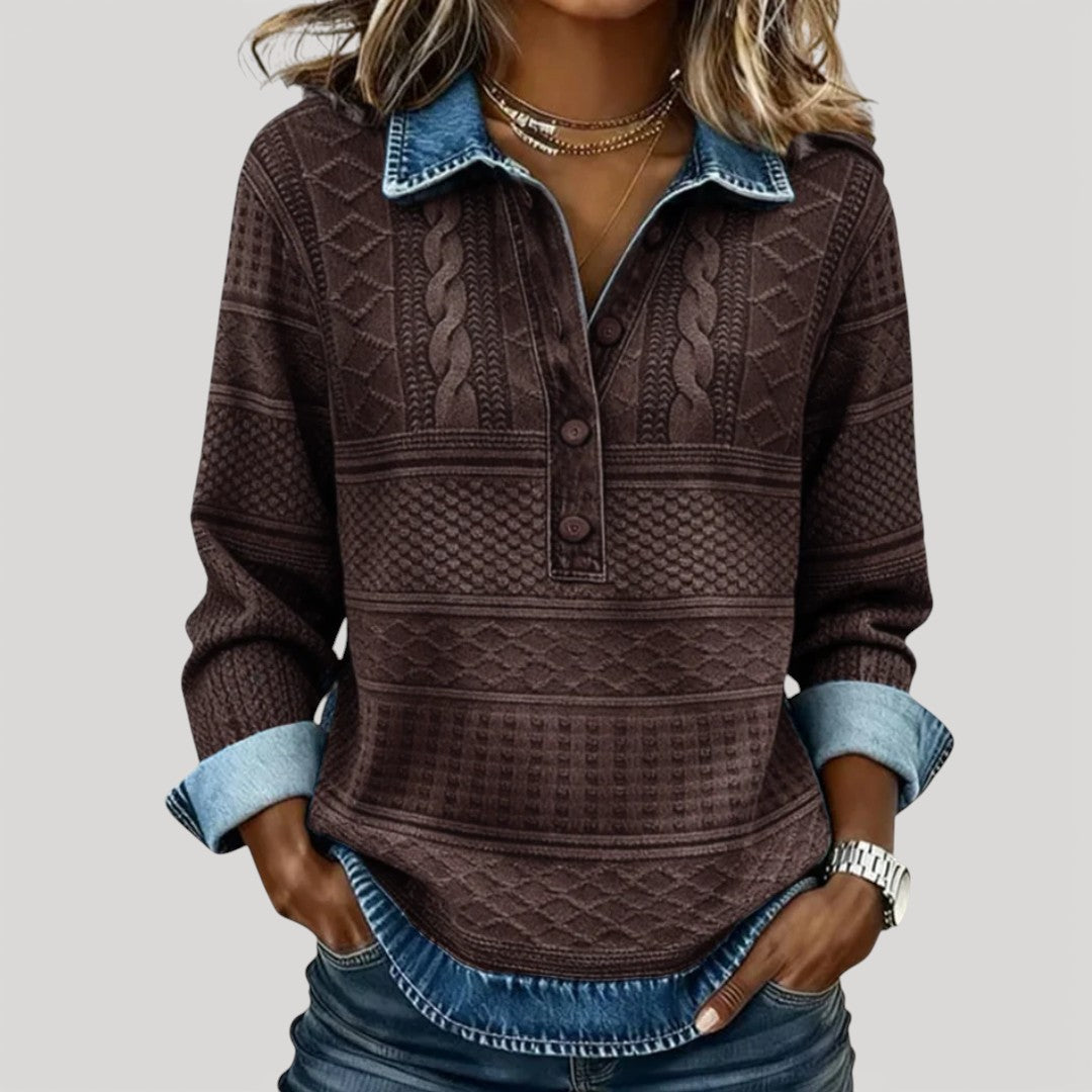 EMILIA | Blusa tejida con cuello y botones