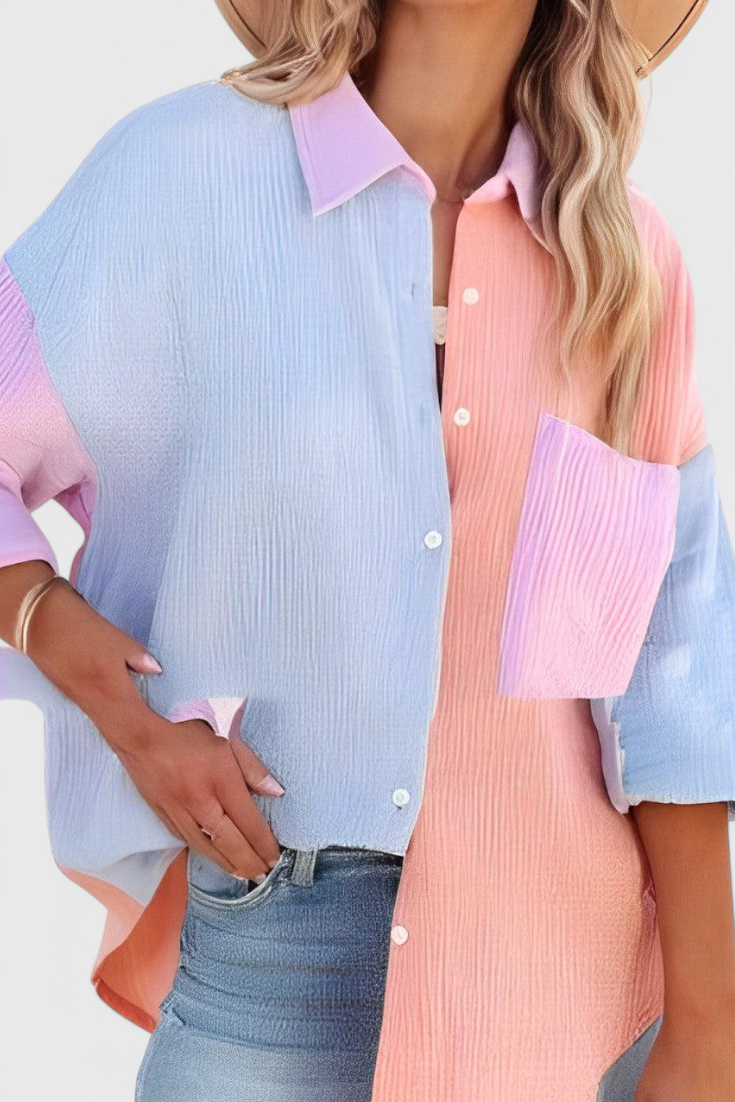 MAGDALENA | Blusa con bloques de color