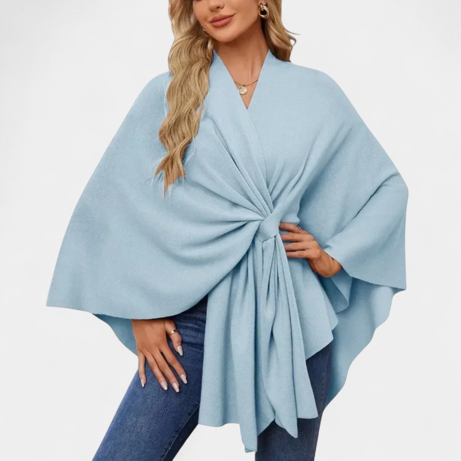 ANTONIA | Poncho con lazo drapeado