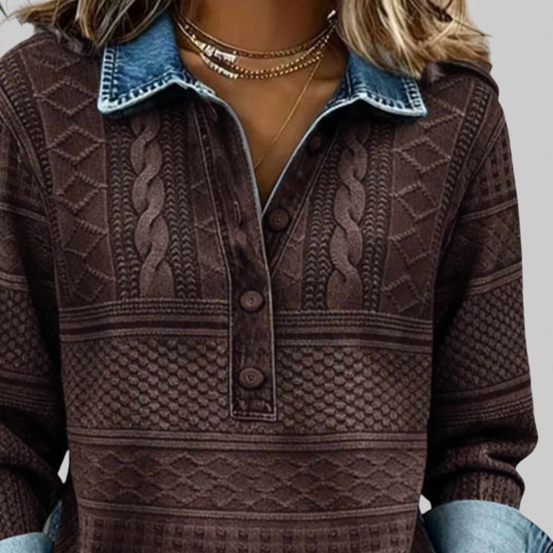 EMILIA | Blusa tejida con cuello y botones