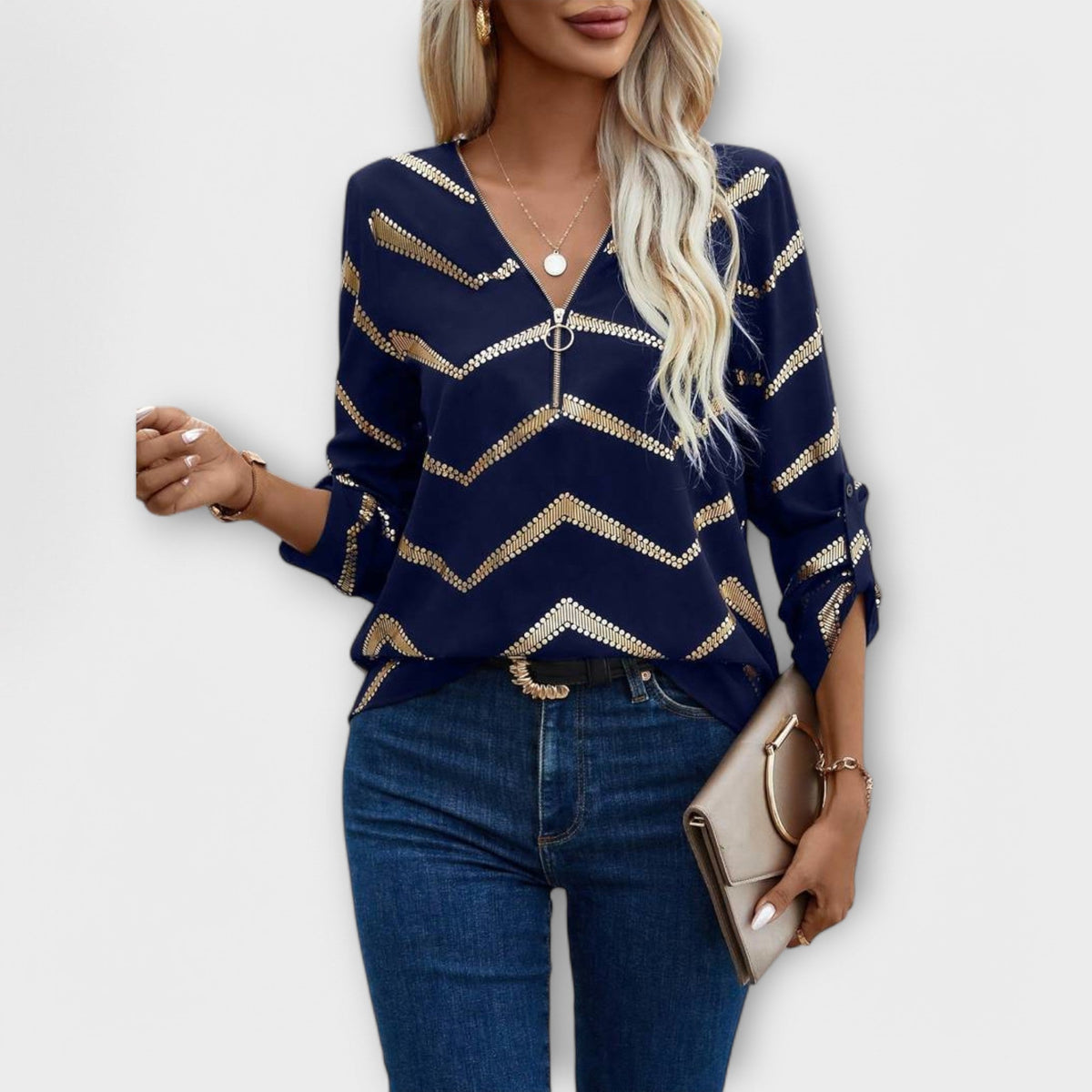ELENA | Blusa con cierre polo
