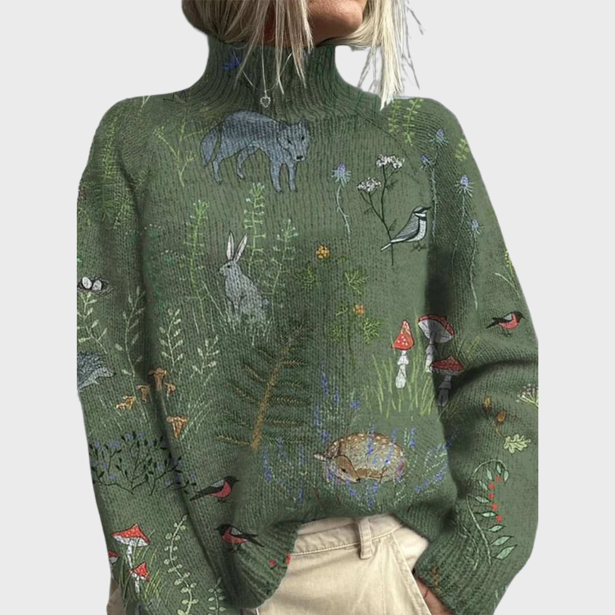 FRANCISCA | Suéter estampado con cuello alto