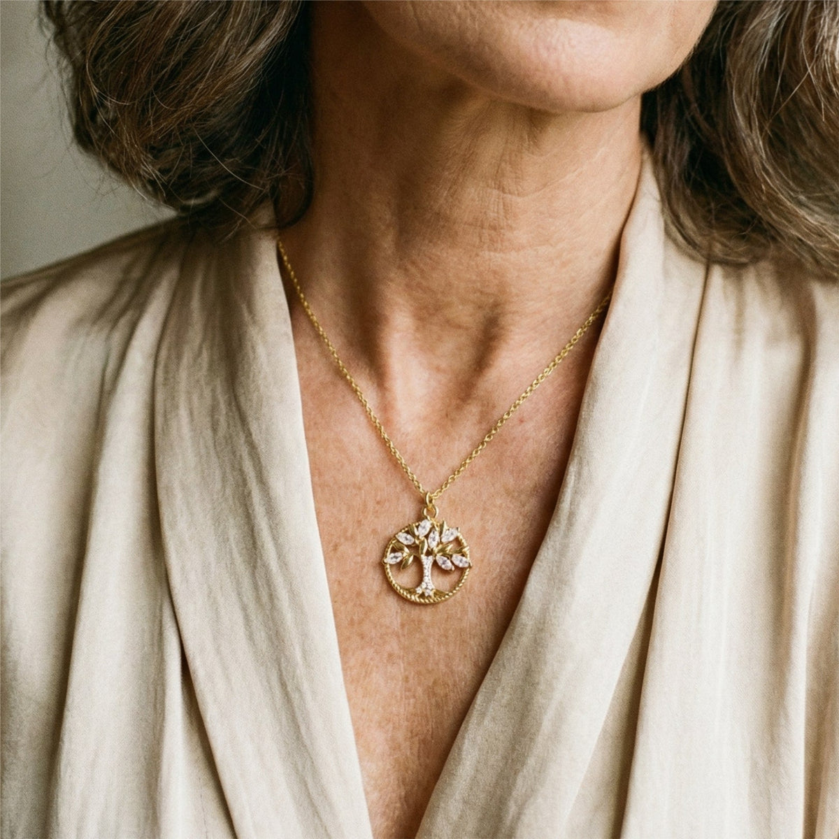 CONSTANZA | Collar Árbol de la Vida con zirconia
