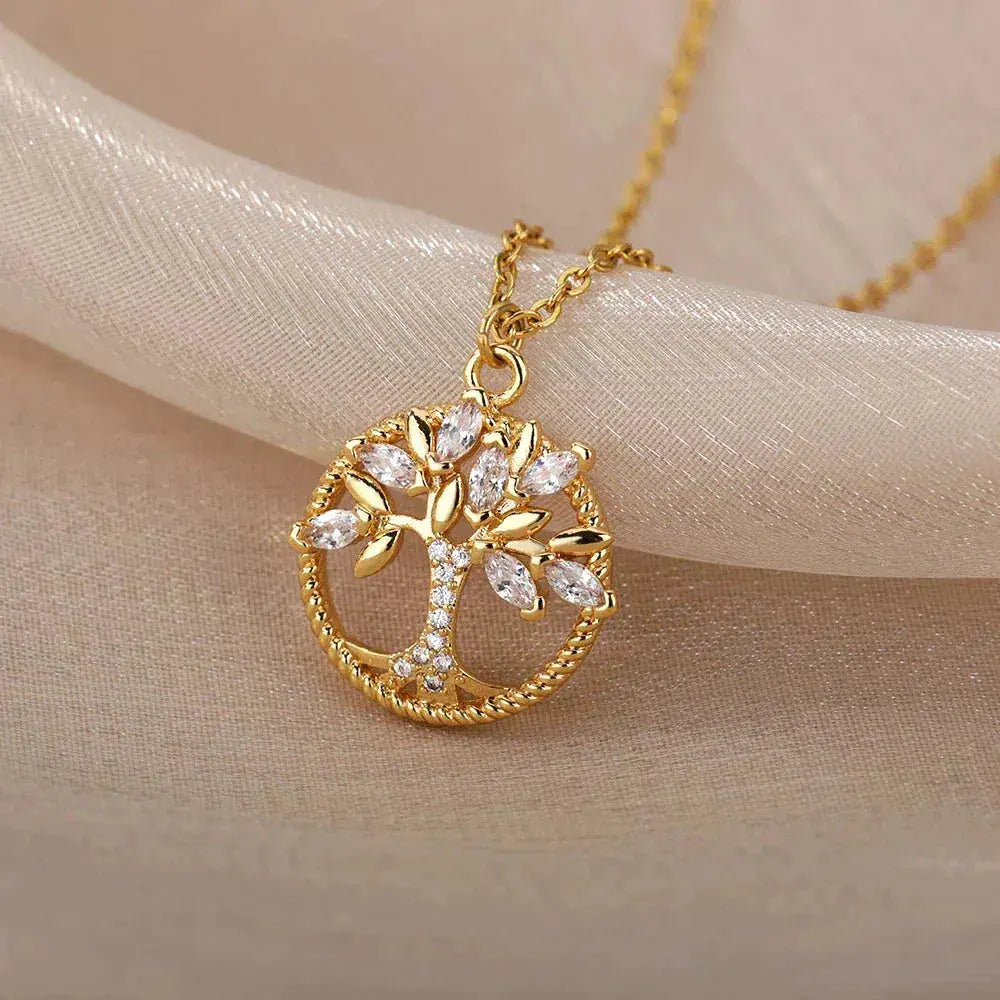 CONSTANZA | Collar Árbol de la Vida con zirconia
