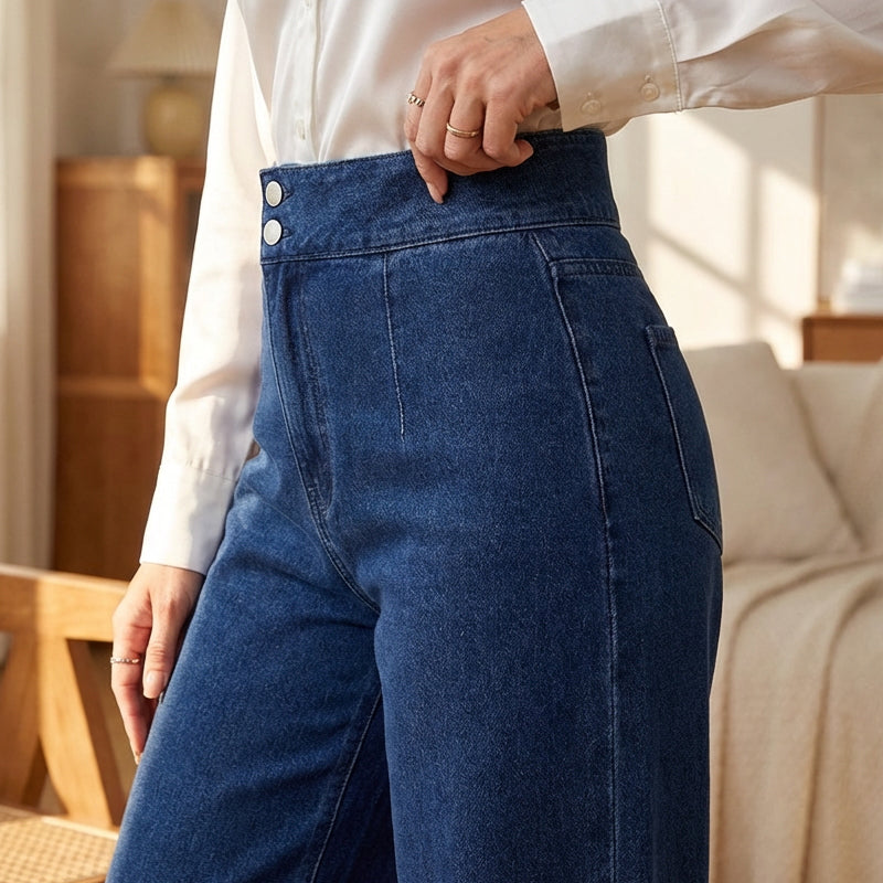 LORENA | Pantalón de tiro alto con pierna ancha