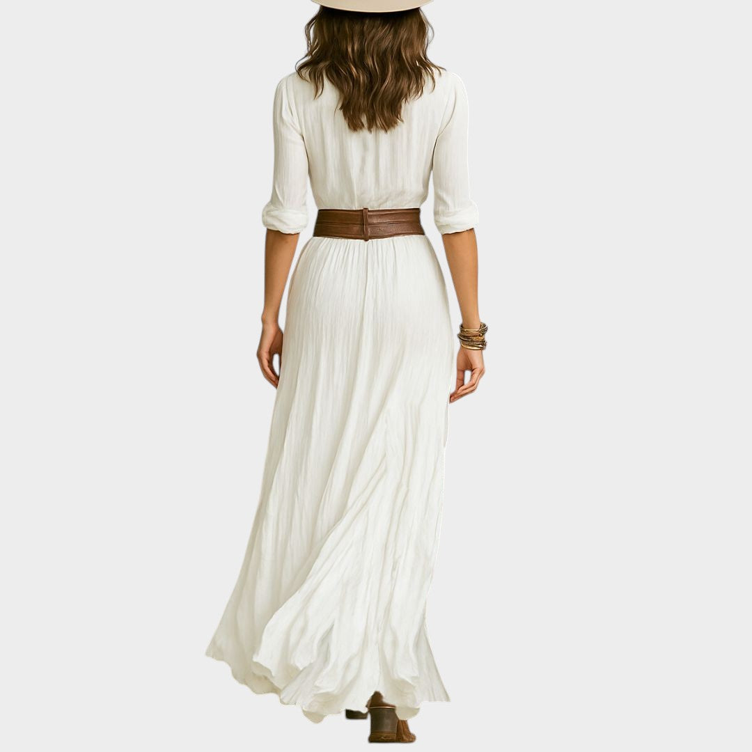 EMILIA | Vestido maxi con abertura frontal