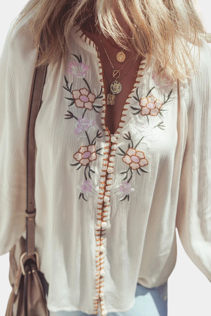 CATALINA | Blusa con bordado floral