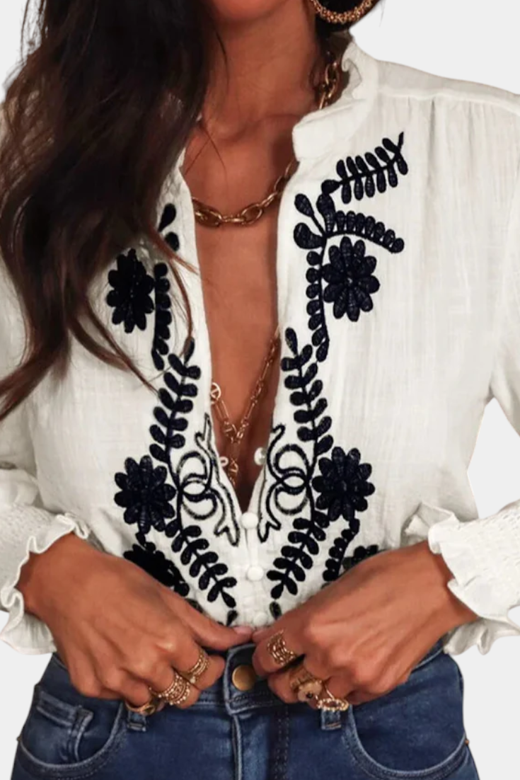 ROSARIO | Blusa con bordado floral