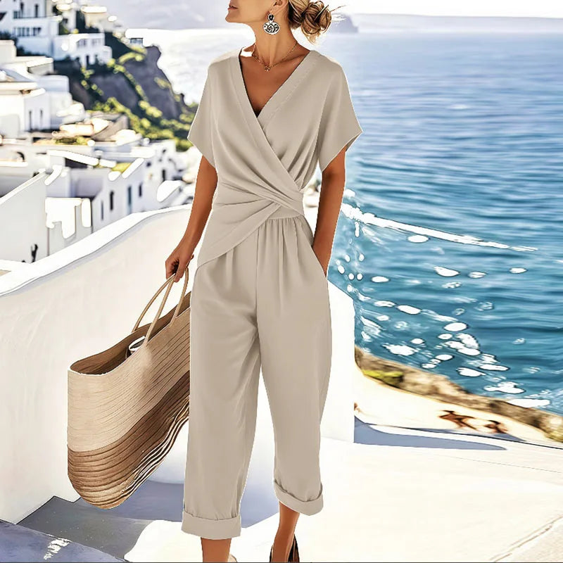 ANTONIA | Conjunto con top cruzado y pantalón cropped