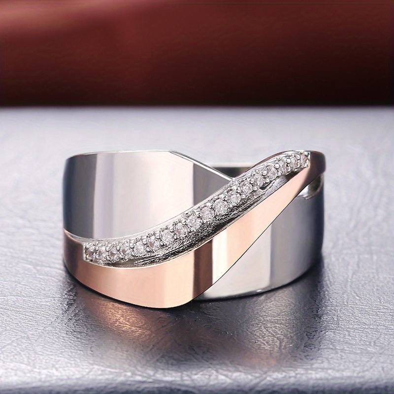 CAMILA | Anillo bicolor con zircón