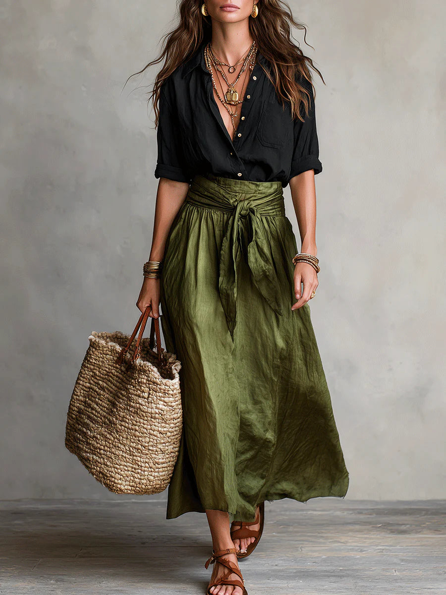 CAMILA | Conjunto de dos piezas con falda midi
