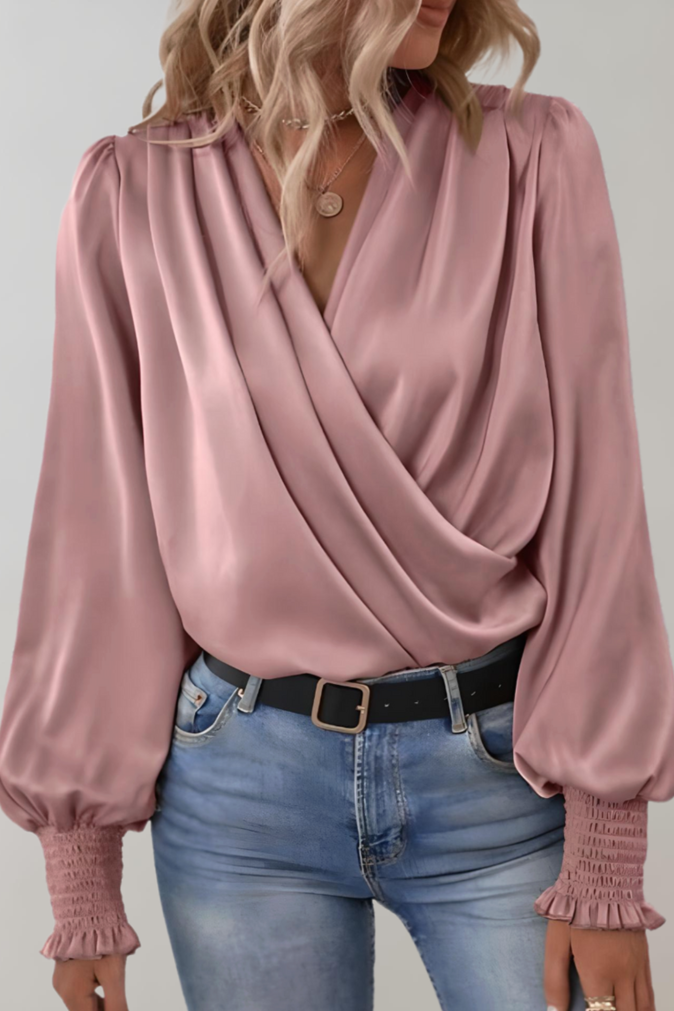 FRANCISCA | Blusa de manga larga con escote en V