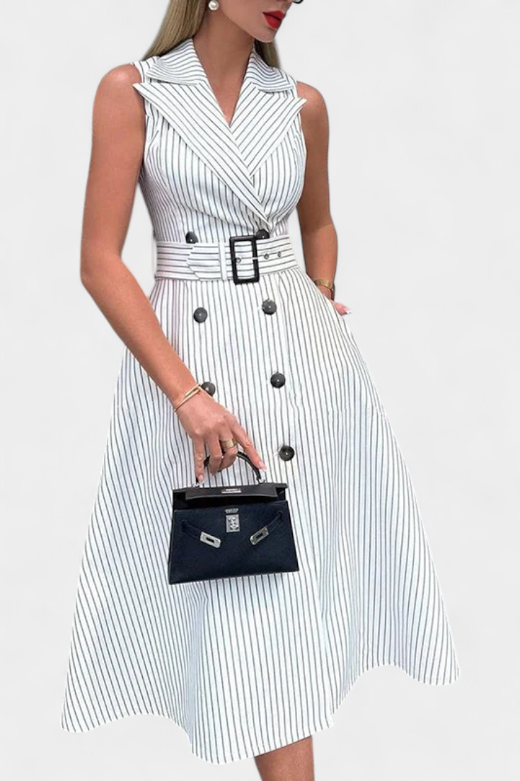 CATALINA | Vestido midi listrado