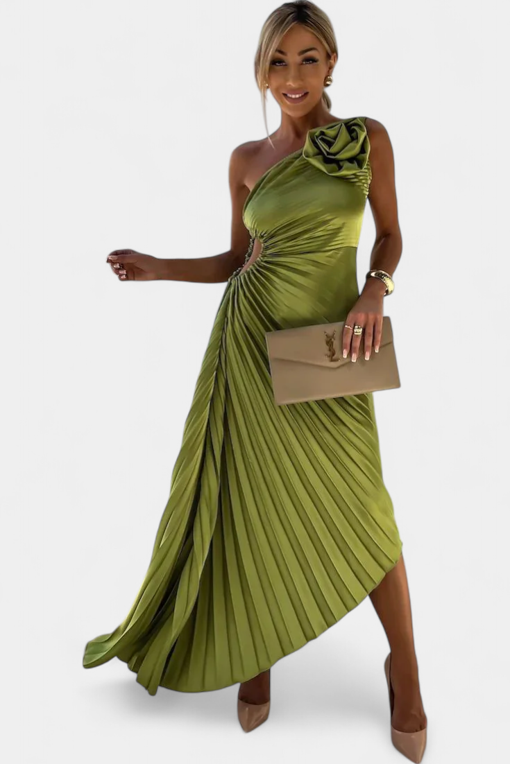 FERNANDA | Vestido de cóctel con hombro asimétrico