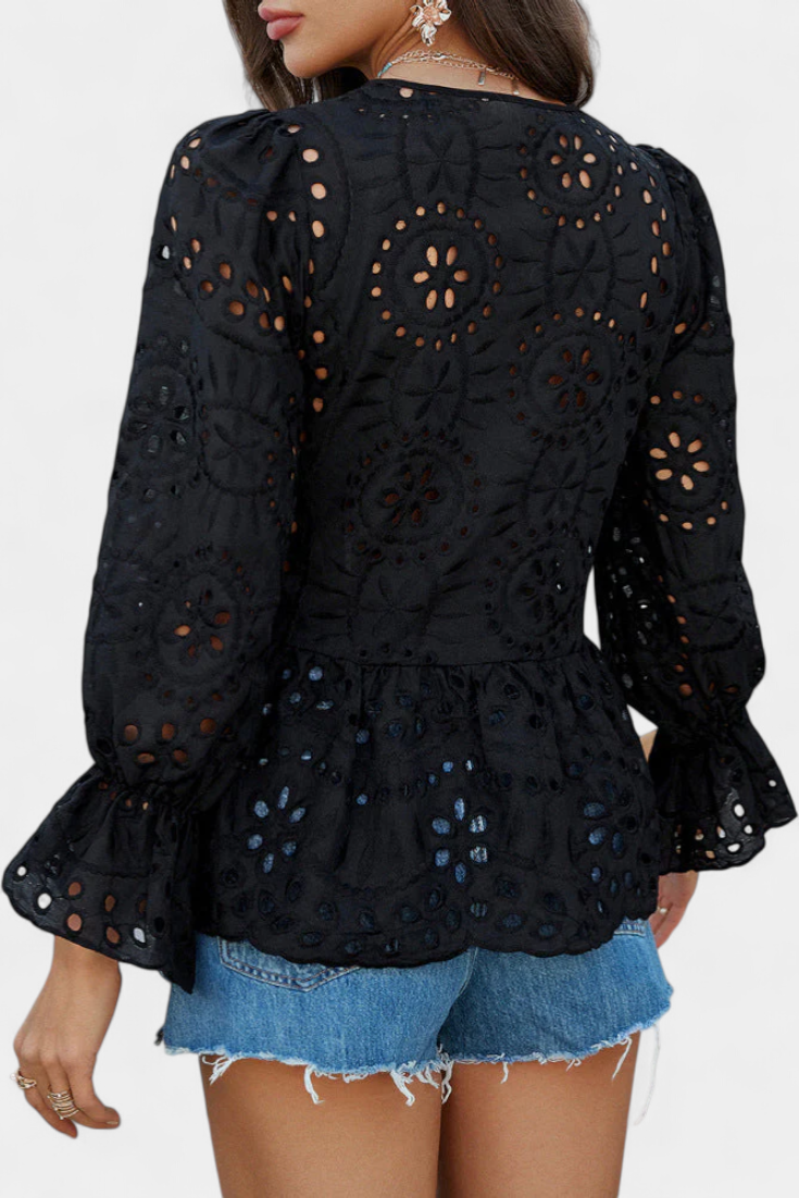 AGUSTINA | Blusa con encaje y corte amplio