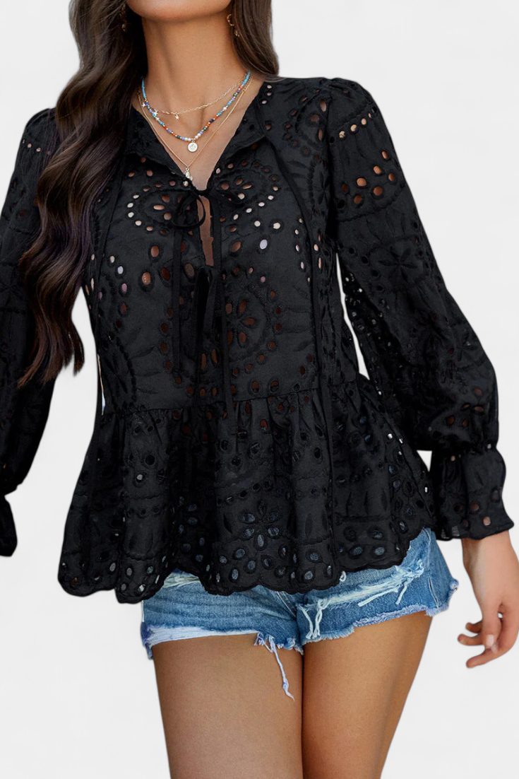 AGUSTINA | Blusa con encaje y corte amplio