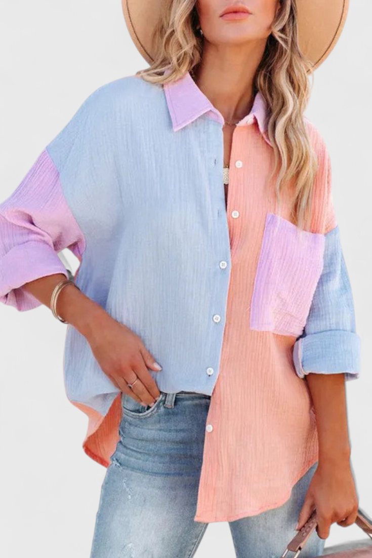 MAGDALENA | Blusa con bloques de color