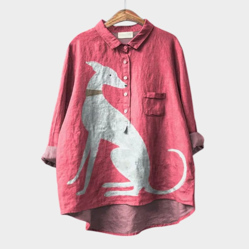 MAGDALENA | Blusa estampada con encaje