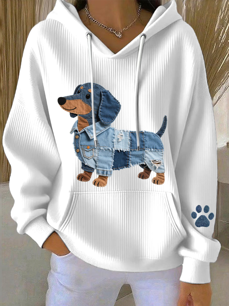 EMILIA | Sudadera patchwork con motivo de Teckel